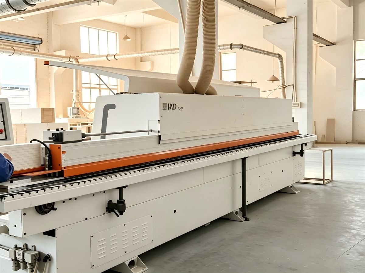 Edgebanding machine for bathroom cabinet production