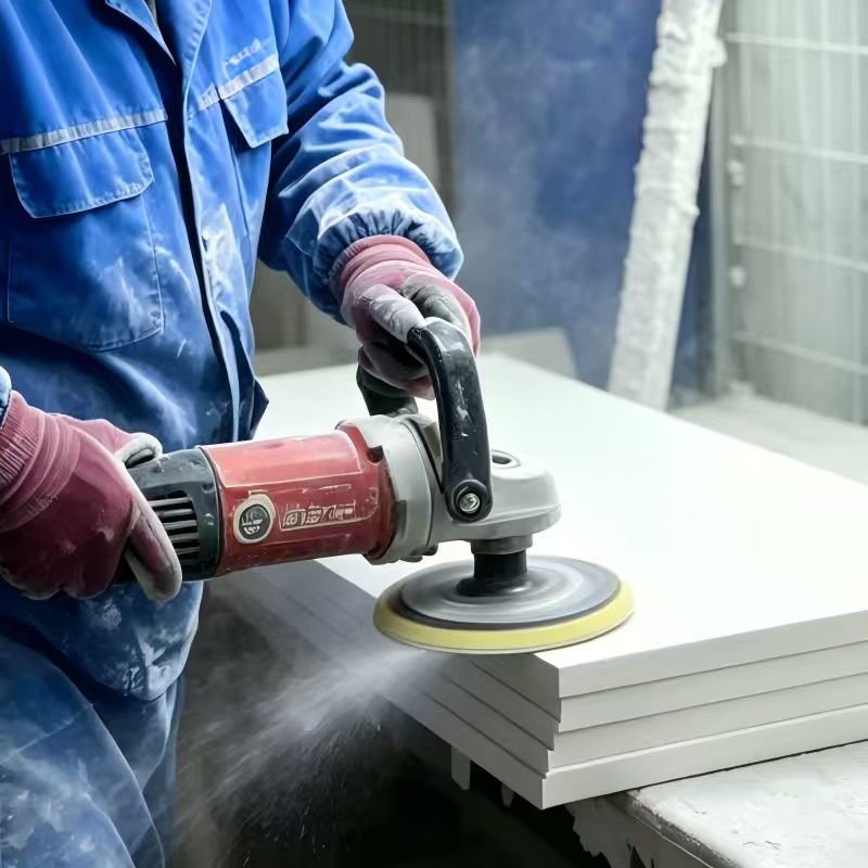 Bathroom vanity polishing process